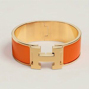 Hermes orange Clic Clac H bracelet